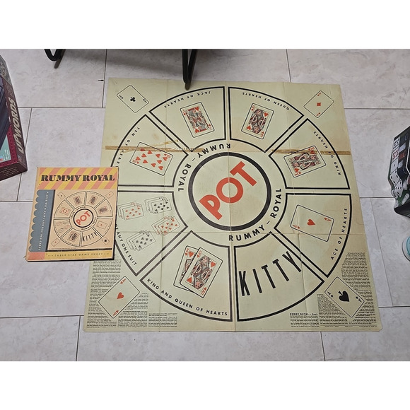 Vintage 1937 Whitman Rummy Royal Table Size Game Sheet Card Game - Complete - Picture 1 of 7